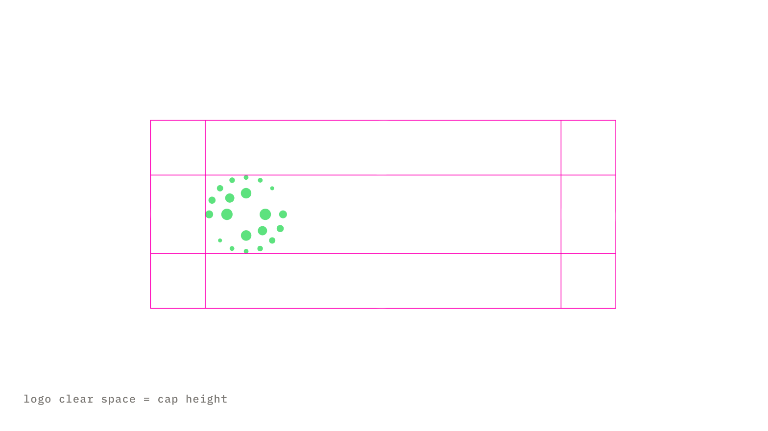 Logo clear space equals cap height