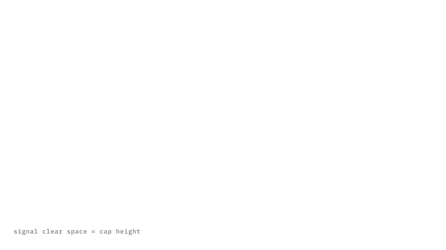 Signal clear space equals cap height