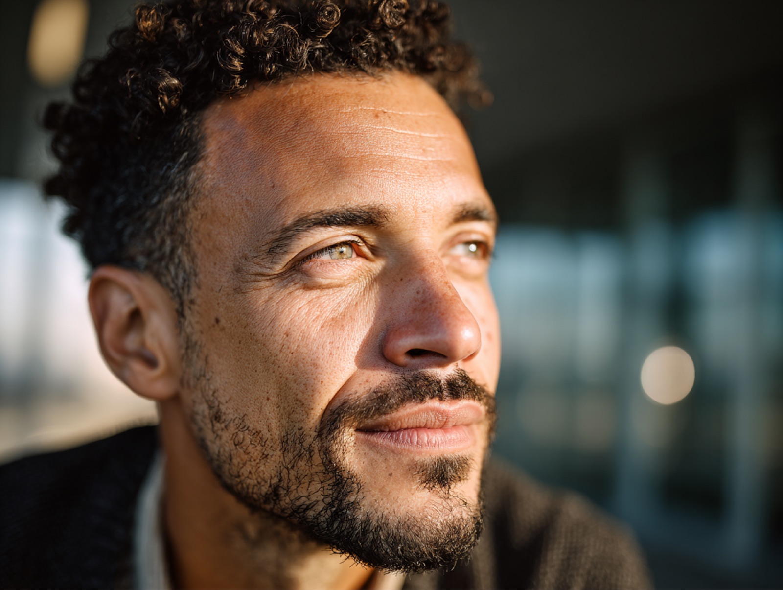 The setting in close: warm sun, world melted to bokeh