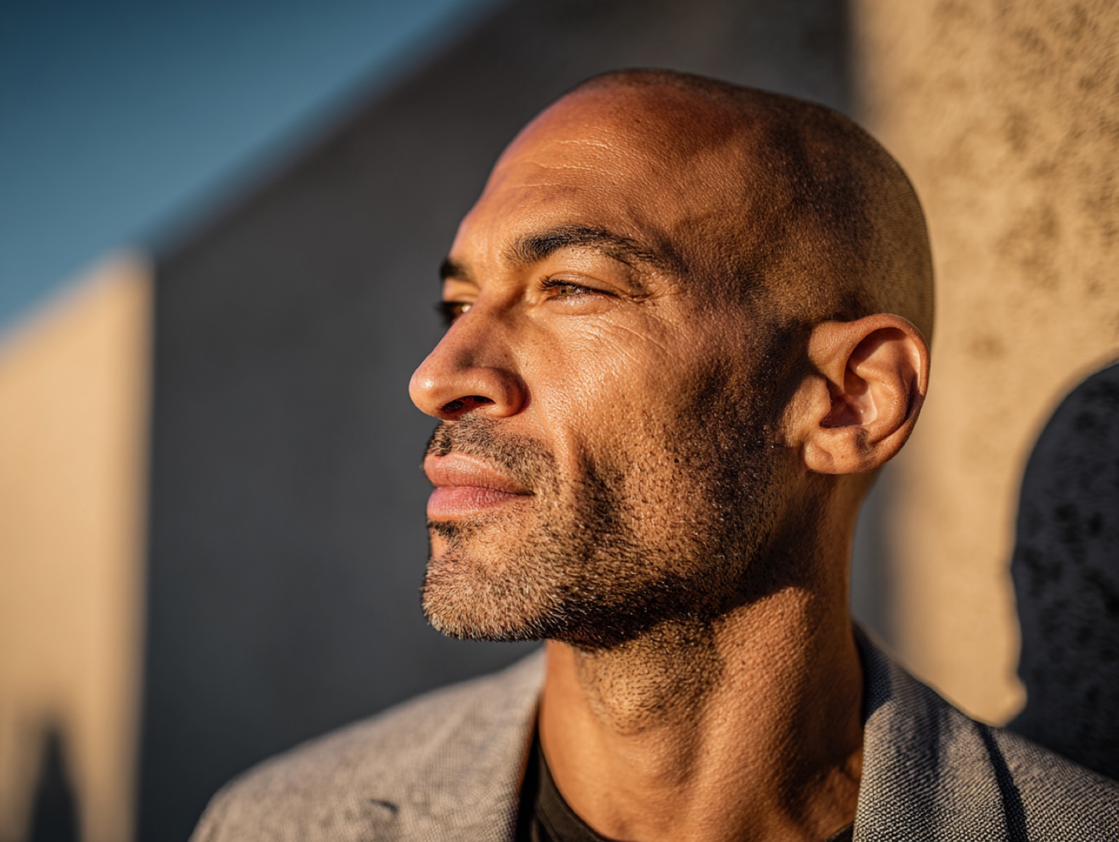 Portrait with character, golden hour
